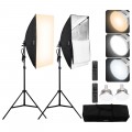Fotografavimo apšvietimo koplektas 45 W 3000–6500 K LED, fotografuoti, reklamai. Fotografavimo apšvietimo koplektas 45 W 3000–6500 K LED, fotografuoti, reklamai.