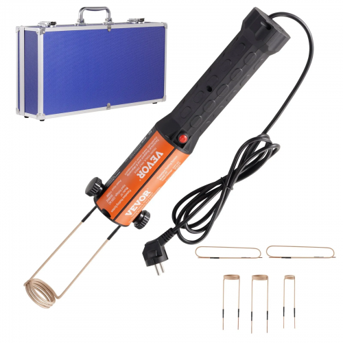 VEVOR magnetinio indukcinio šildytuvo rinkinys, 1000 W, 220 V, nešiojamas rankinis indukcinis šildytuvas su 10 vnt. ritėmis