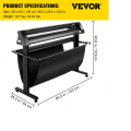 VEVOR vinilo pjaustytuvas, 1350 mm vinilo ploteris, ploteris su LED ekranu, pusiau automatinė integruota optinė akis