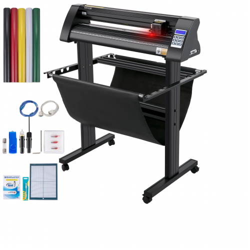 VEVOR vinilo pjaustytuvas, 720 mm vinilo ploteris, ploteris su LED ekranu, pusiau automatinė integruota optinė akis tiksliam nukreipimui