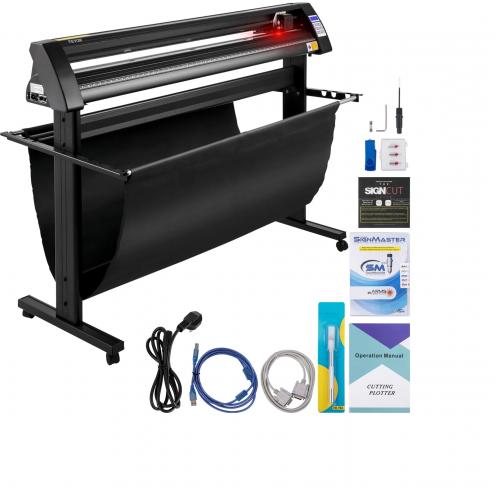 VEVOR vinilo pjaustytuvas, 1350 mm vinilo ploteris, ploteris su LED ekranu, pusiau automatinė integruota optinė akis
