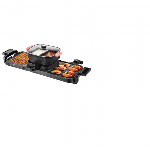 VEVOR „Hot Pot“ su griliu, 2300 W, 2-in-1 elektrinis bedūmis grilis ir „hot pot“, nuimamas „Shabu-shabu“ karštasis puodas su nelipnia keptuve.