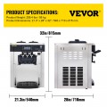 Minkštų ledų gaminimo aparatas, 2200 W, 3 skoniai. 20-28l/val