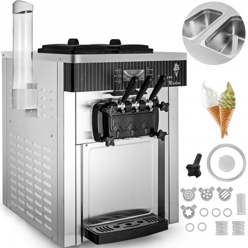 Minkštų ledų gaminimo aparatas, 2200 W, 3 skoniai. 20-28l/val