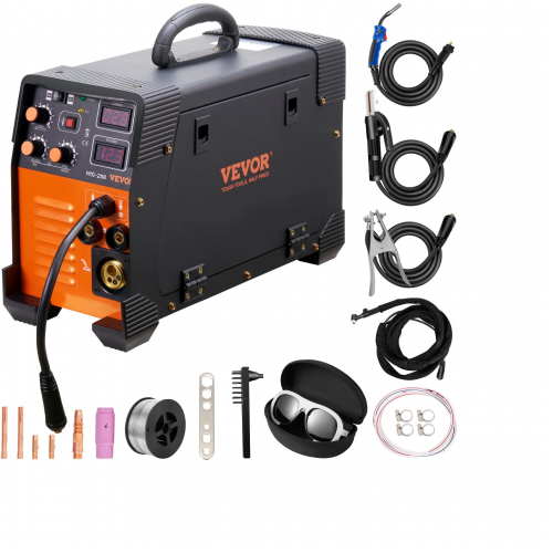 VEVOR 250 A MIG suvirinimo aparatas, 3-in-1 MIG / TIG / MMA (lankinio) suvirinimo aparatas, 220 V