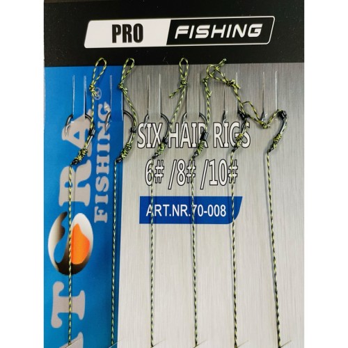 Kabliukai Su Plauku Atora Hair Rigs Nr 6,8,10 - 6vnt