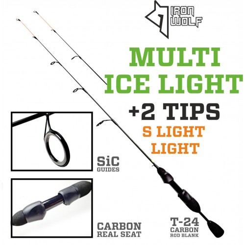 Iron Wolf MULTI ICE LIGHT žieminė meškerė.,2 viršūnėlės.,75cm
