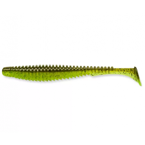 Silikoninis masalas Fishup U-Shad 4″ 204 Green Pumpkin/Chartreuse