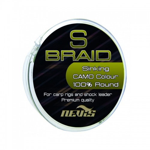 NEVIS pintas valas pavadėliams S Braid Sinking Camo 15m. Skęstantis